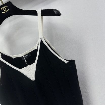CC 26S Knit Cami Tank Top Black Cotton 348995
