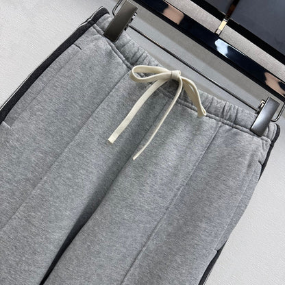 Miu Miu Fleece Pants Grey Cotton 341879