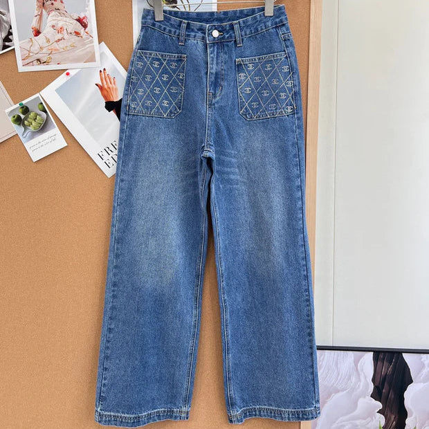 Chanel 2026 Jeans With Rhinestone Pockets Blue Cotton 148279