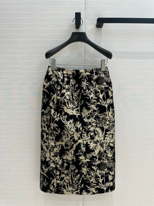 CD 25 Print Shirt Black Gold Jacquard fabric