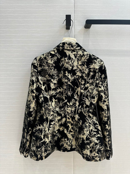 CD 25 Print Suit jacket Black Gold Jacquard fabric