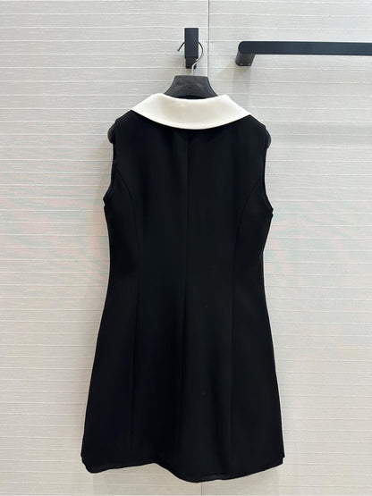 Miu Miu Sleveeless Dress Black Polyester Fiber
