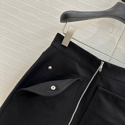 Hm 25 Zippered Skirt Black Cotton