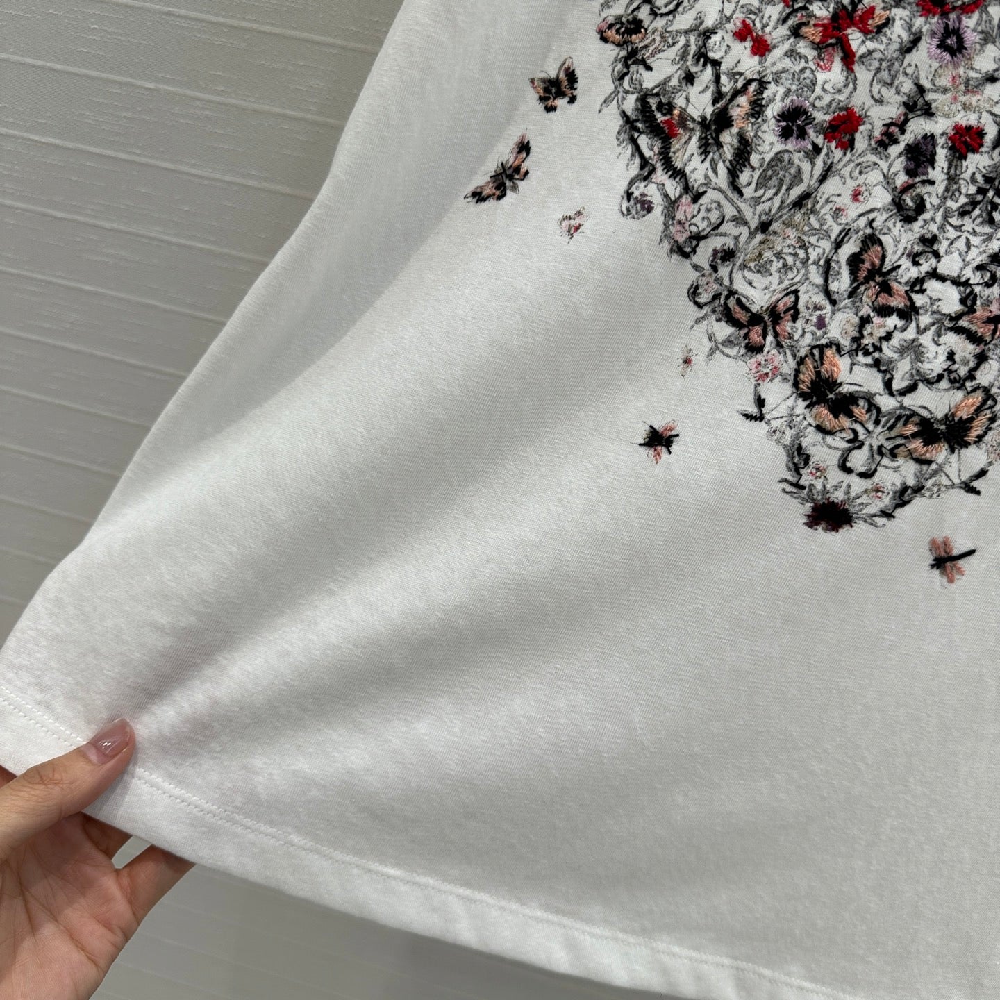 CD Heart T-shirt White Cotton Polyester