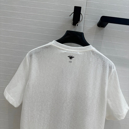 CD Heart T-shirt White Cotton Polyester