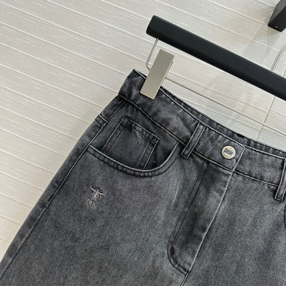CD Short Skirt Black Cotton
