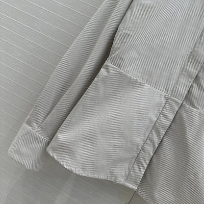 Fendi 25 Patchwork Waist Shirt Light Gray Cotton
