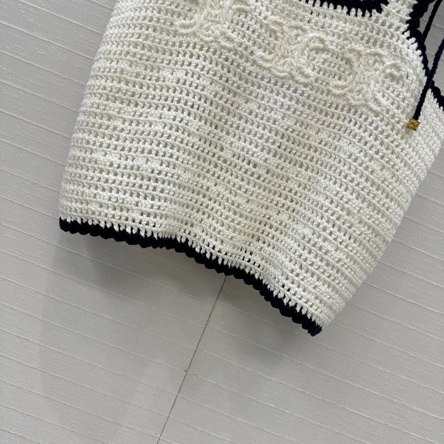 Celine 25 Knitted Small Camisole White Cotton