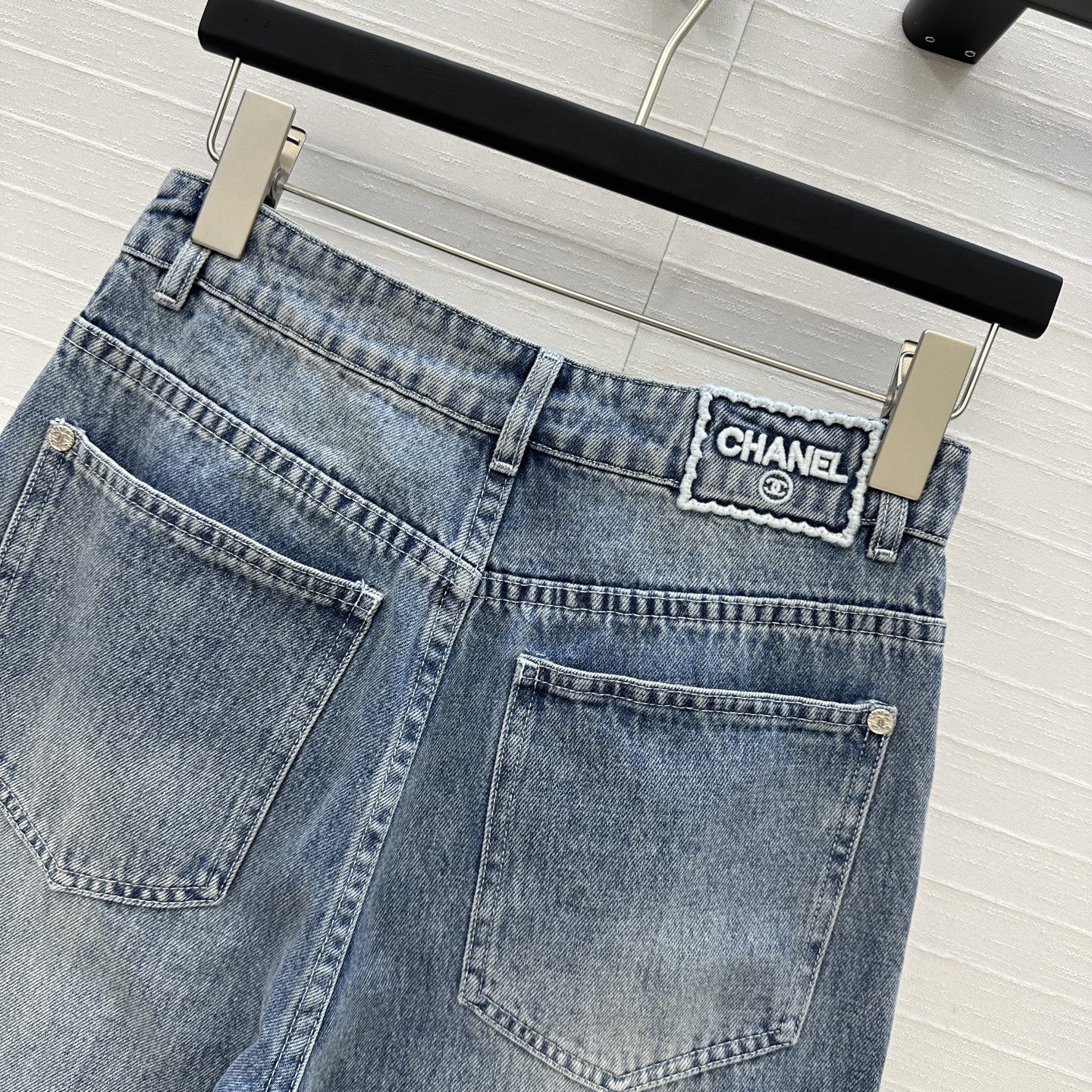 CC 25 Embroidered Pant Blue Denim Cotton