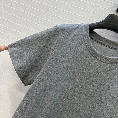 Zimmermann 25 Lace Short-sleeved T-shirt Gray Cotton 239