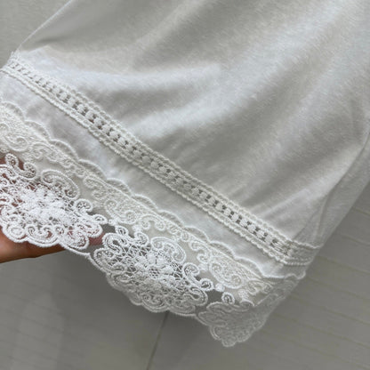 Zimmermann 25 Lace Short-sleeved T-shirt White Cotton 240