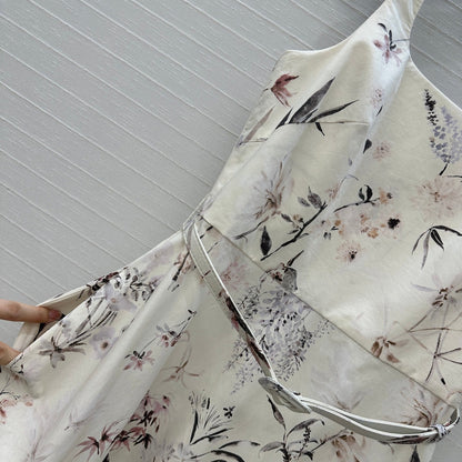 CD 25 Printed Suspender Long Skirt Cotton