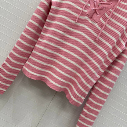CD Navy Style Collared Sweater Pink Wool