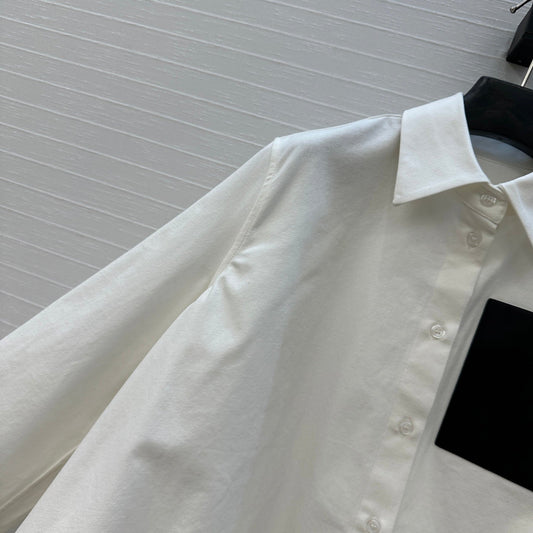 Loewe A-line Denim Shirt Jacket White Cotton