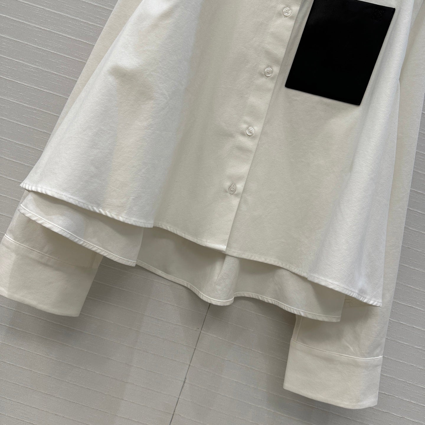 Loewe A-line Denim Shirt Jacket White Cotton