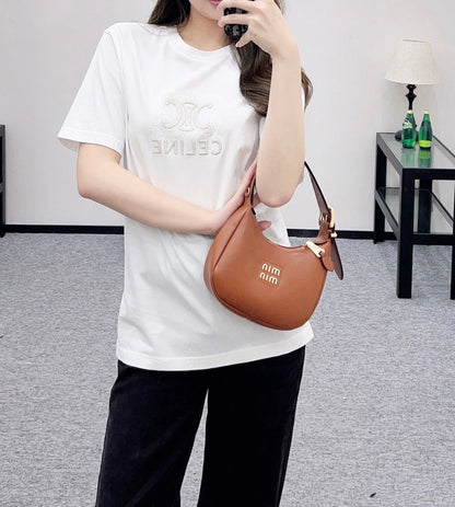 Celine Triomphe Embroidered T-shirt Cotton 351314