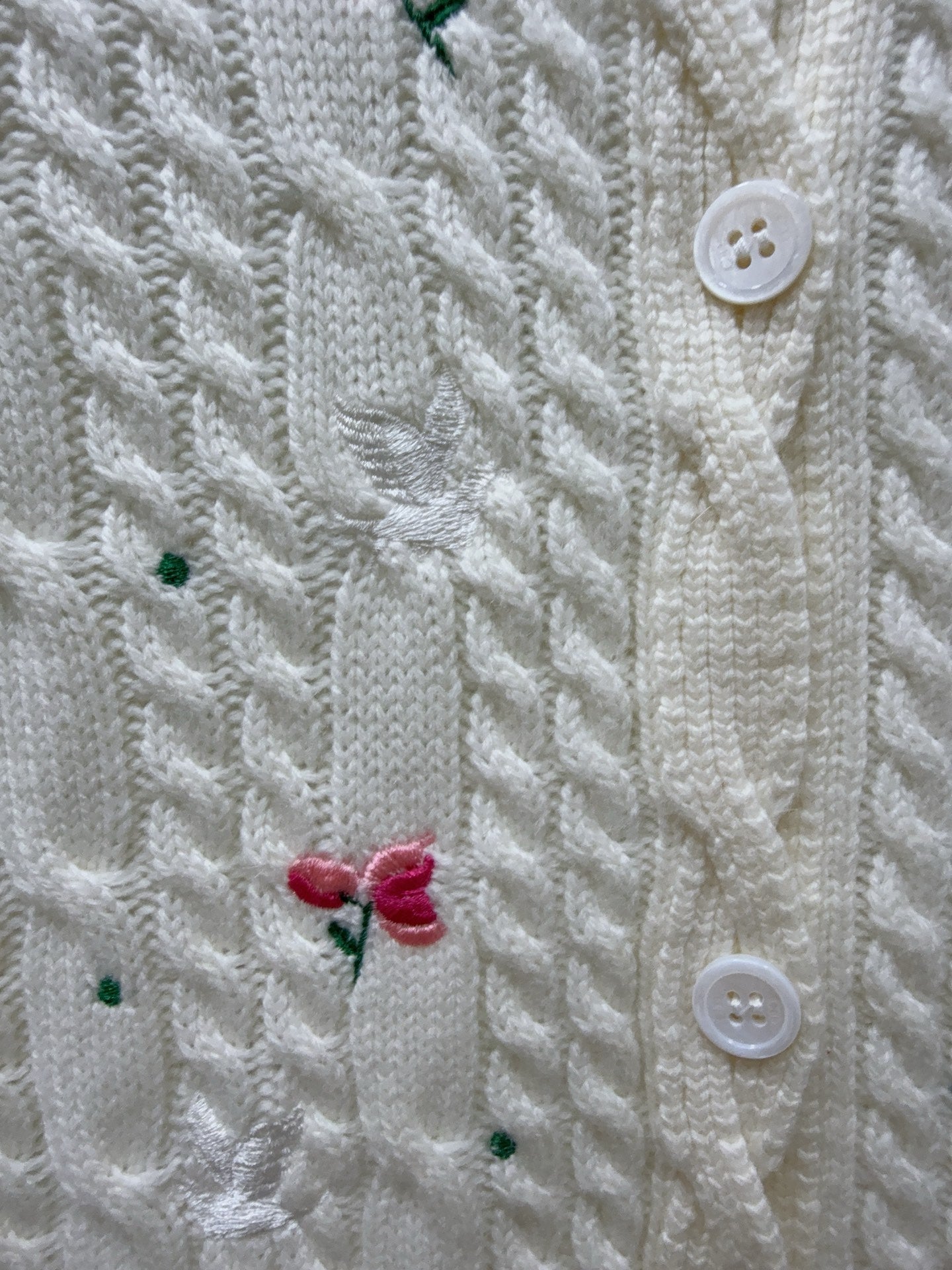 CD SS26 Set Dioramour Embroidered Cardigan Short-Sleeved Sweater Ecru Cashmere 351370