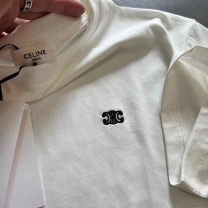 Celine SS26 Classic Embroidered T-shirt Cotton 350444