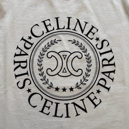 Celine SS26 Printed Short-Sleeve Tee White Cotton 350453