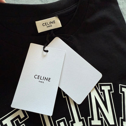 Celine SS26 Letter Print Short-Sleeve Tee Cotton 350456