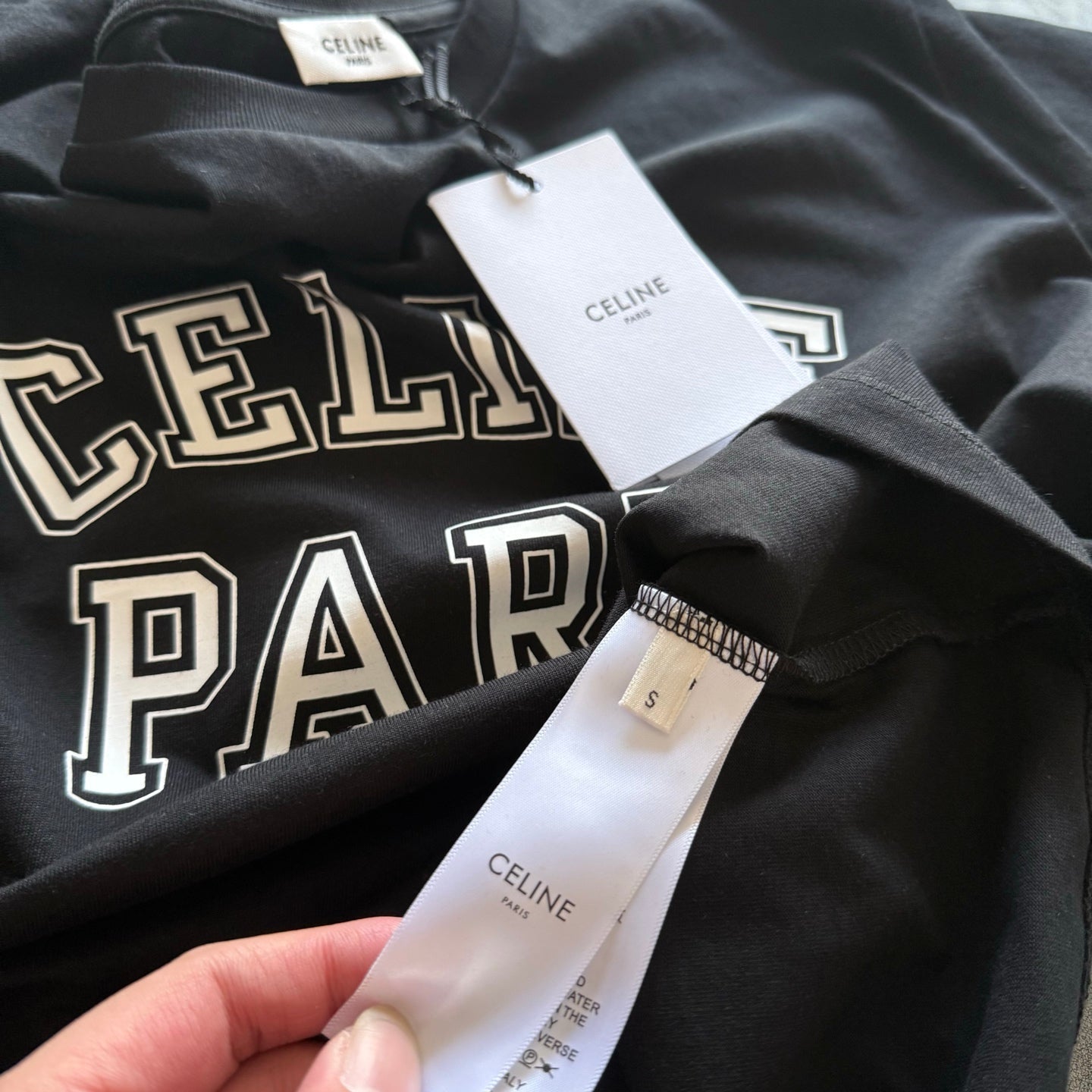 Celine SS26 Letter Print Short-Sleeve Tee Cotton 350456