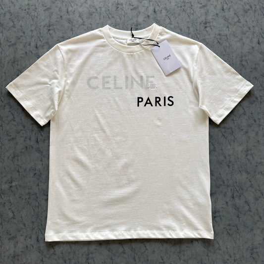 Celine SS26 Double Layered T-Shirt White Cotton 350462