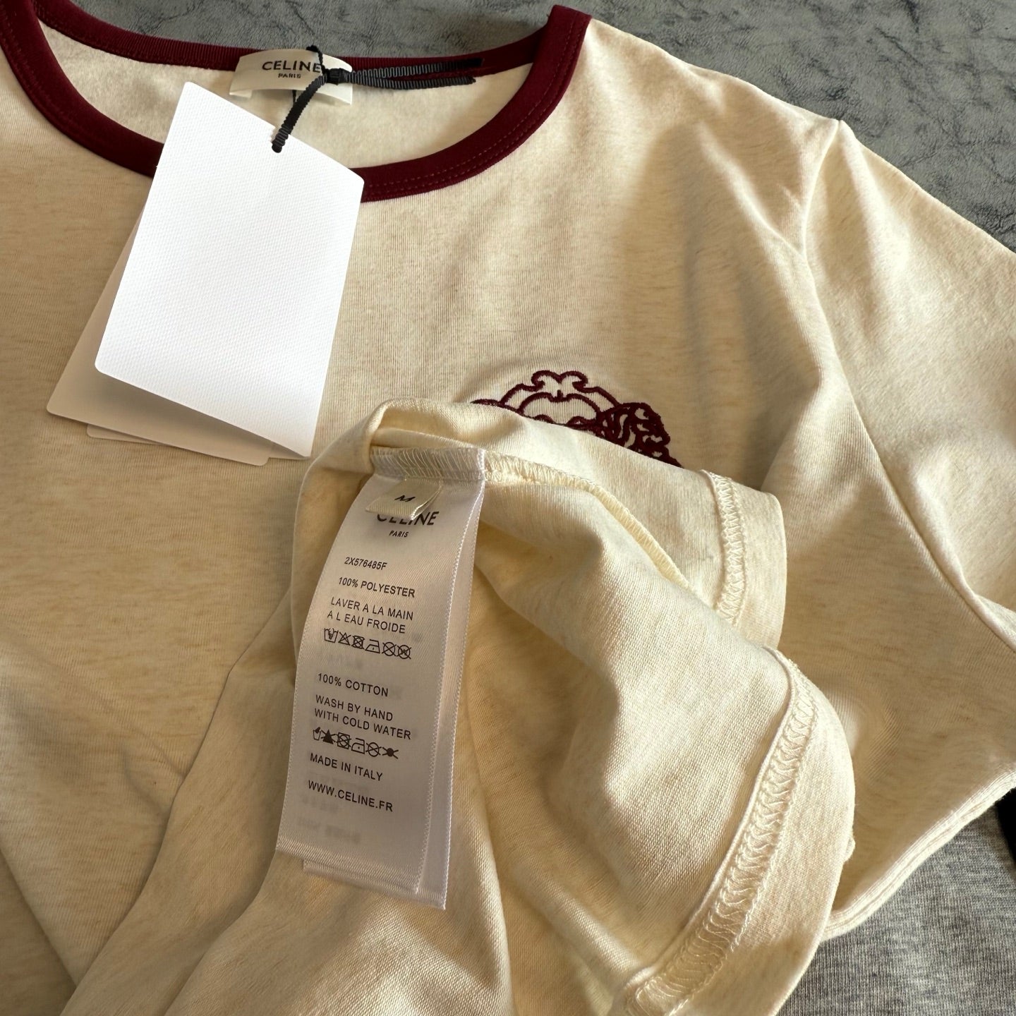 Celine SS26 Embroidered Short-Sleeve Tee Cotton 350501