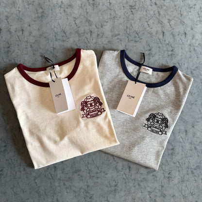 Celine SS26 Embroidered Short-Sleeve Tee Cotton 350501