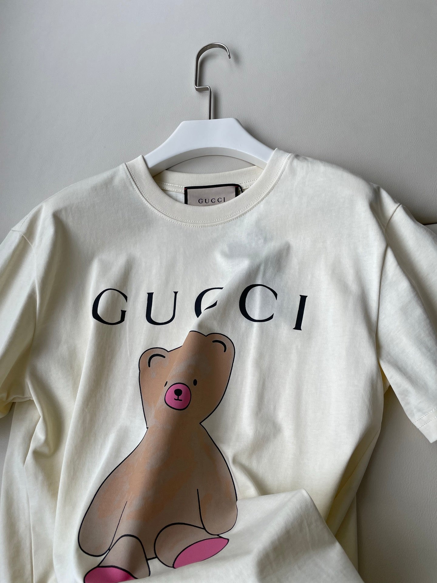 Gucci 25 Bear T-shirt White Brown Cotton