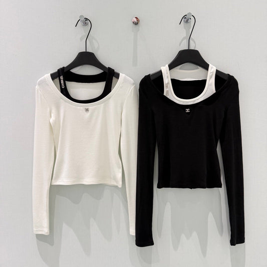 CC Layered Long Sleeve Tee Tencel Wool 351220