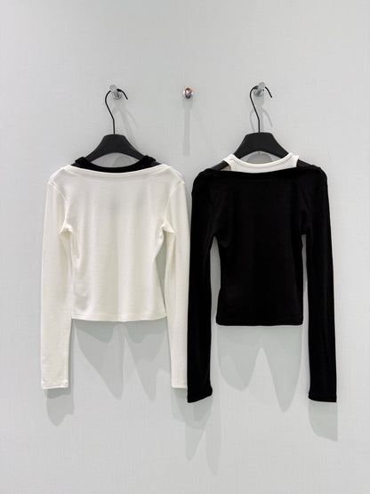 CC Layered Long Sleeve Tee Tencel Wool 351220