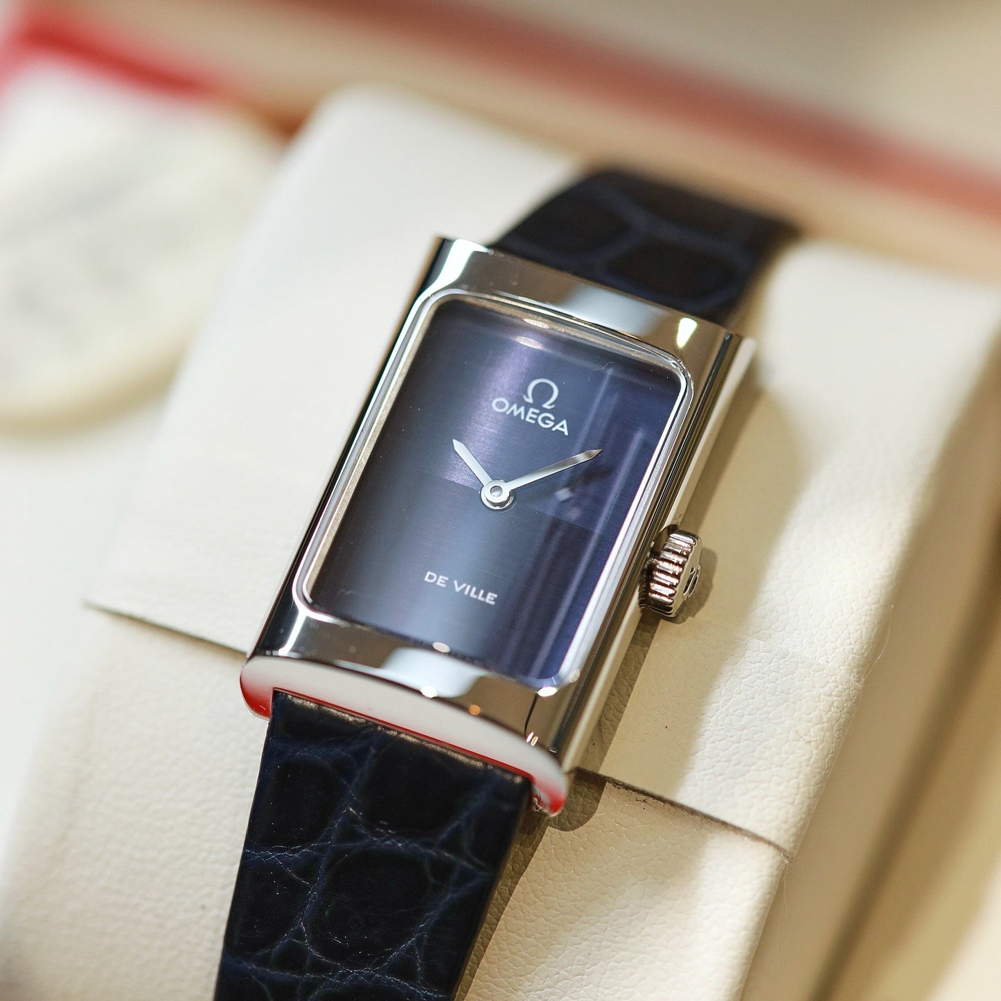 Omega De Ville 26.12mm Silver Blue Dial