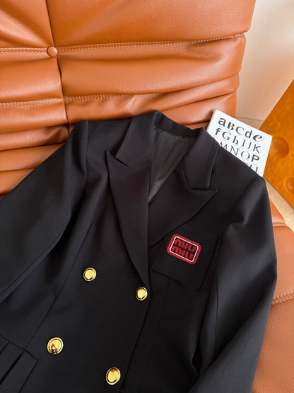 Miu Miu 25 Suit Dress Black Wool Polyester