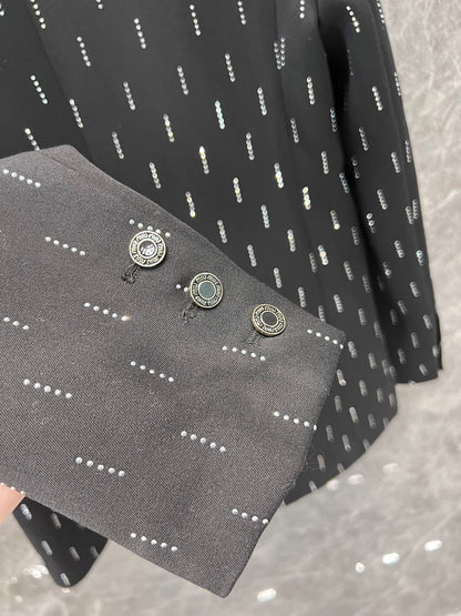 Miu Miu Diamond Short Jacket Black Polyester Cotton