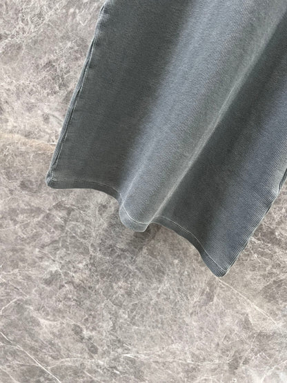 Miu Miu 25 Knitted Vest Skirt Gray Cotton
