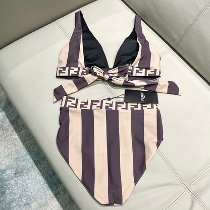 Fendi Swimsuit Brown Beige Technical Fabric 180518