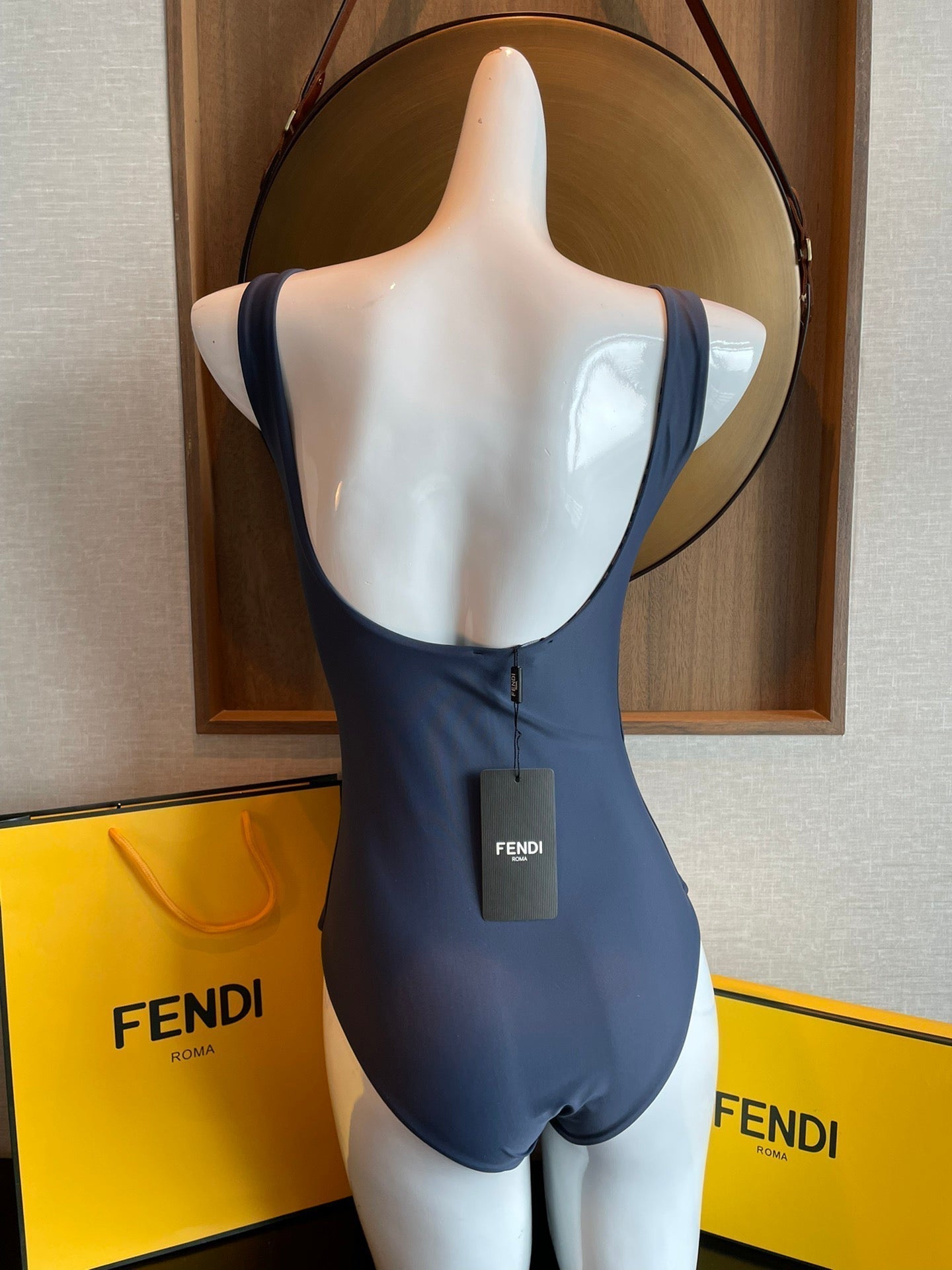 Fendi Swimsuit Navy Blue Cotton 180519