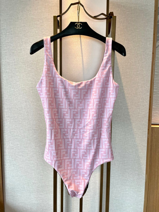 Fendi Reversible One-Piece Swimsuit Pink Cotton 180522