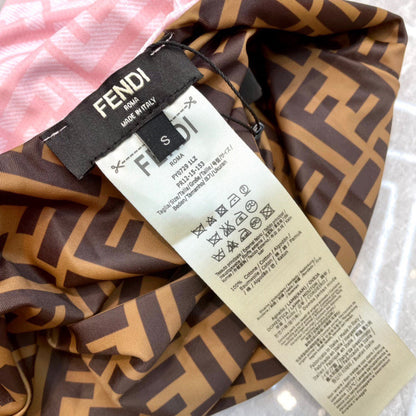 Fendi Reversible One-Piece Swimsuit Black Brown Cotton 180521
