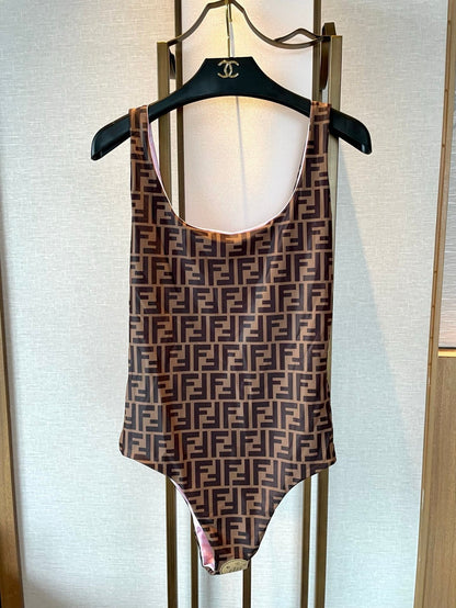 Fendi Reversible One-Piece Swimsuit Pink Cotton 180522