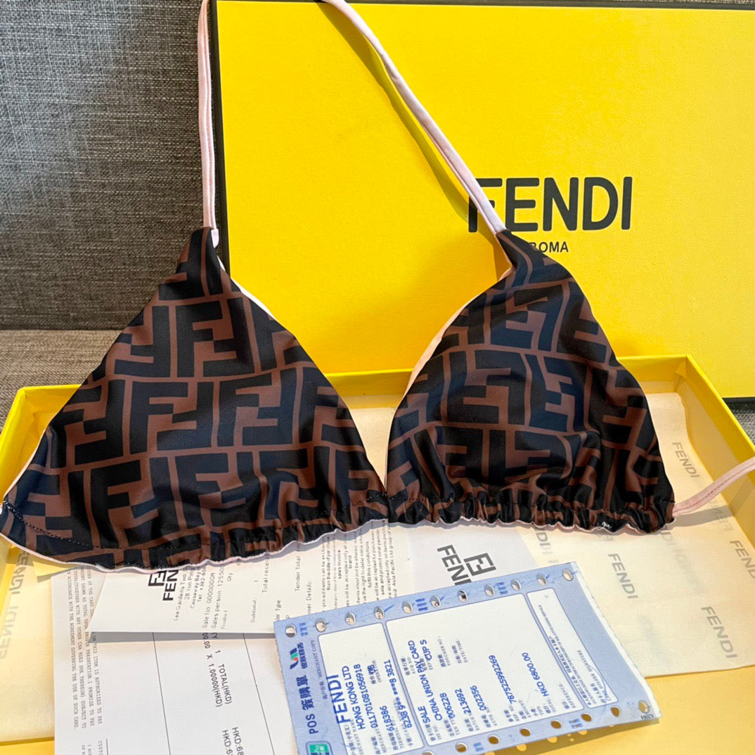 Fendi Swimsuits Pink Beige Cotton 180523