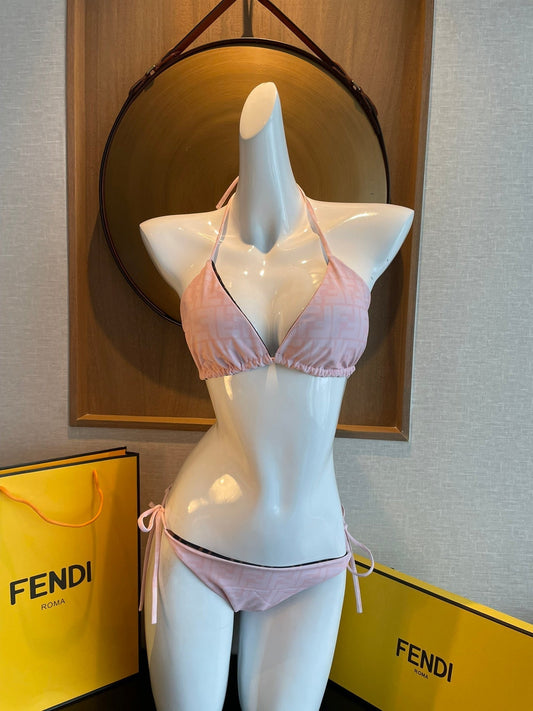 Fendi Swimsuits Pink Beige Cotton 180523