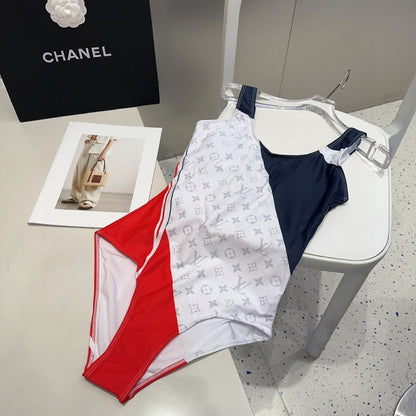 LV Swimsuits Black Red White Cotton 180530
