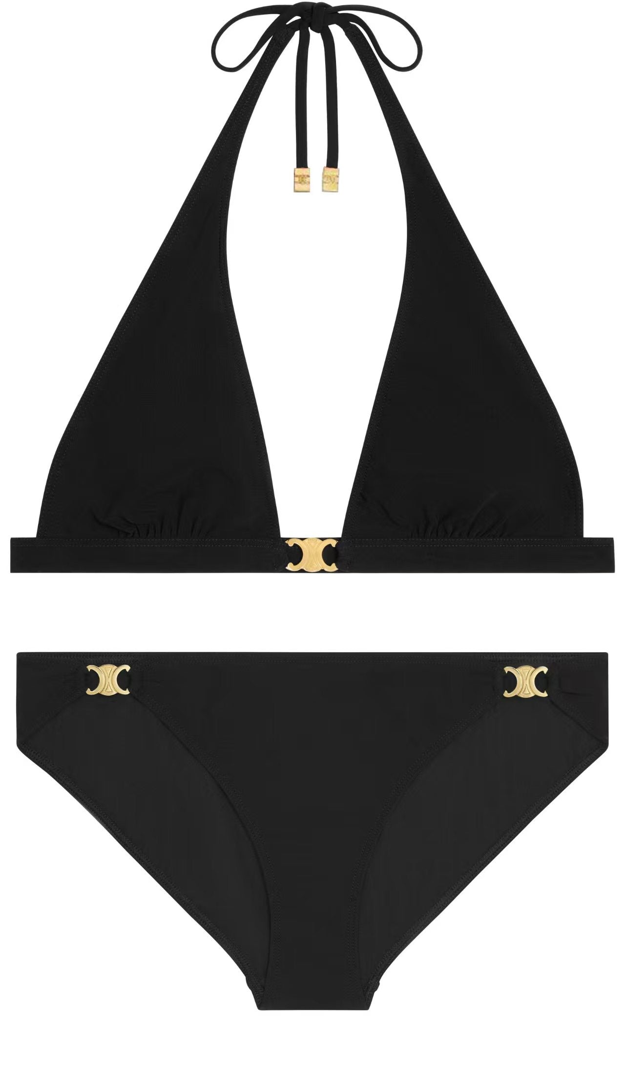 Celine Triangle Swimsuits Black Polyamide 180547
