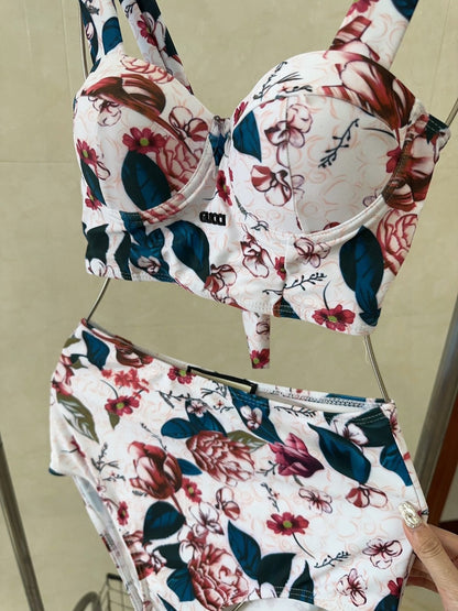 Gucci 26s Swimsuit White Colorful Cotton 185811