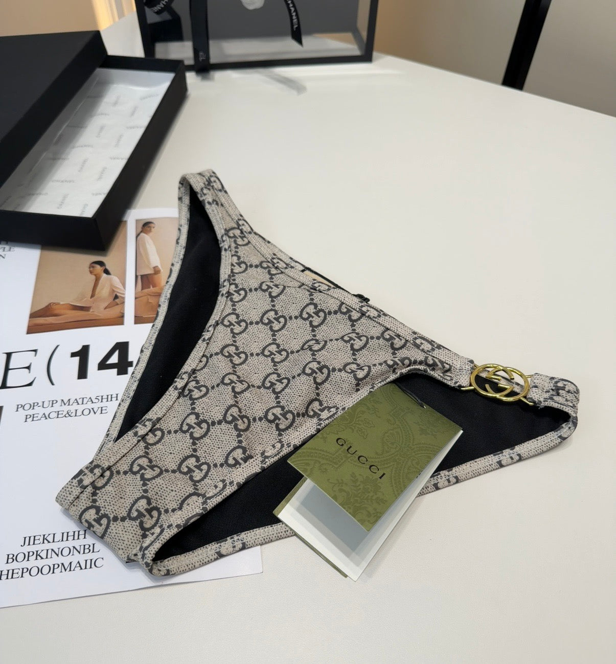 Gucci 26s Swimsuit Grey Cotton 185813