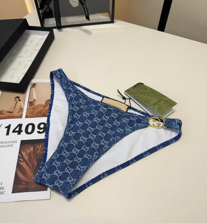 Gucci 26s Swimsuit Navy Blue Denim 185814