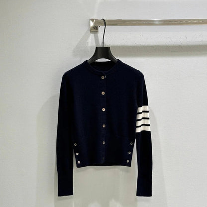 Miumiu 2026 Horse Cardigan Navy Blue Wool