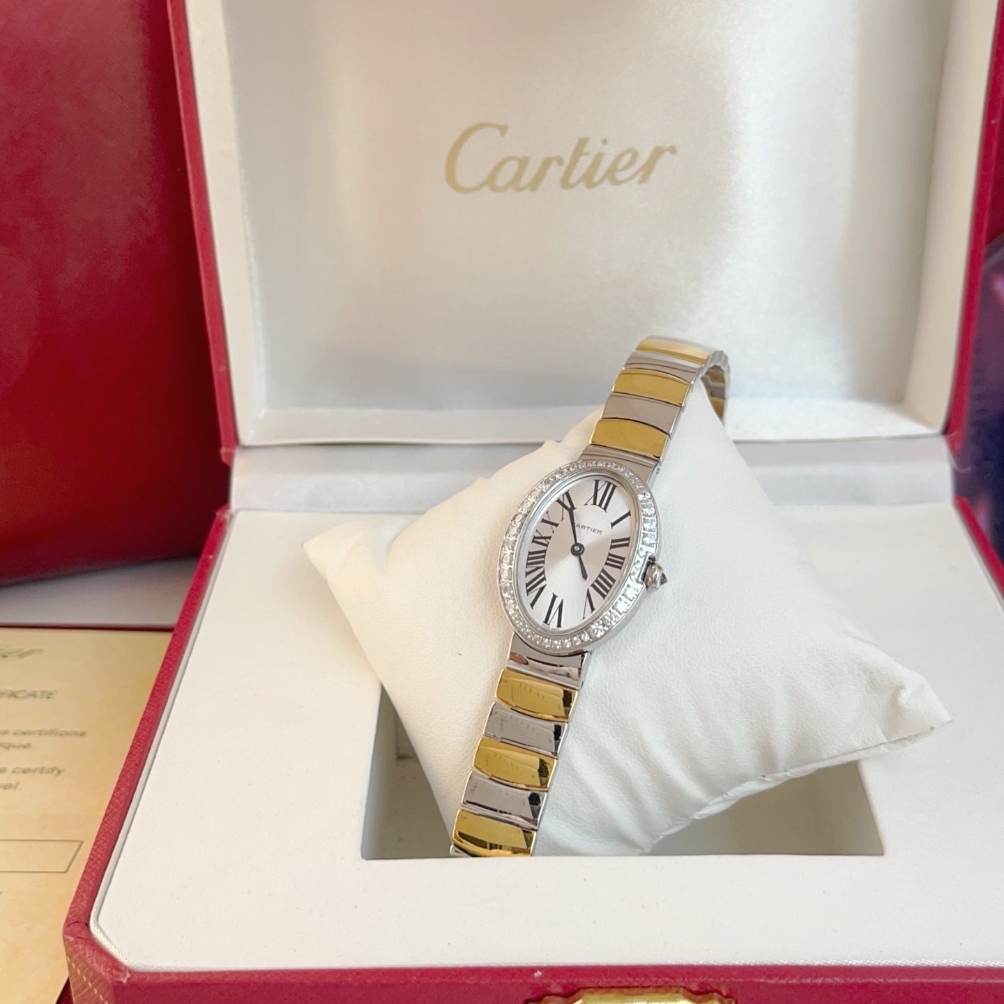 Baignoire 23mm Tow-Tone Yellow Gold Diamond Bezel