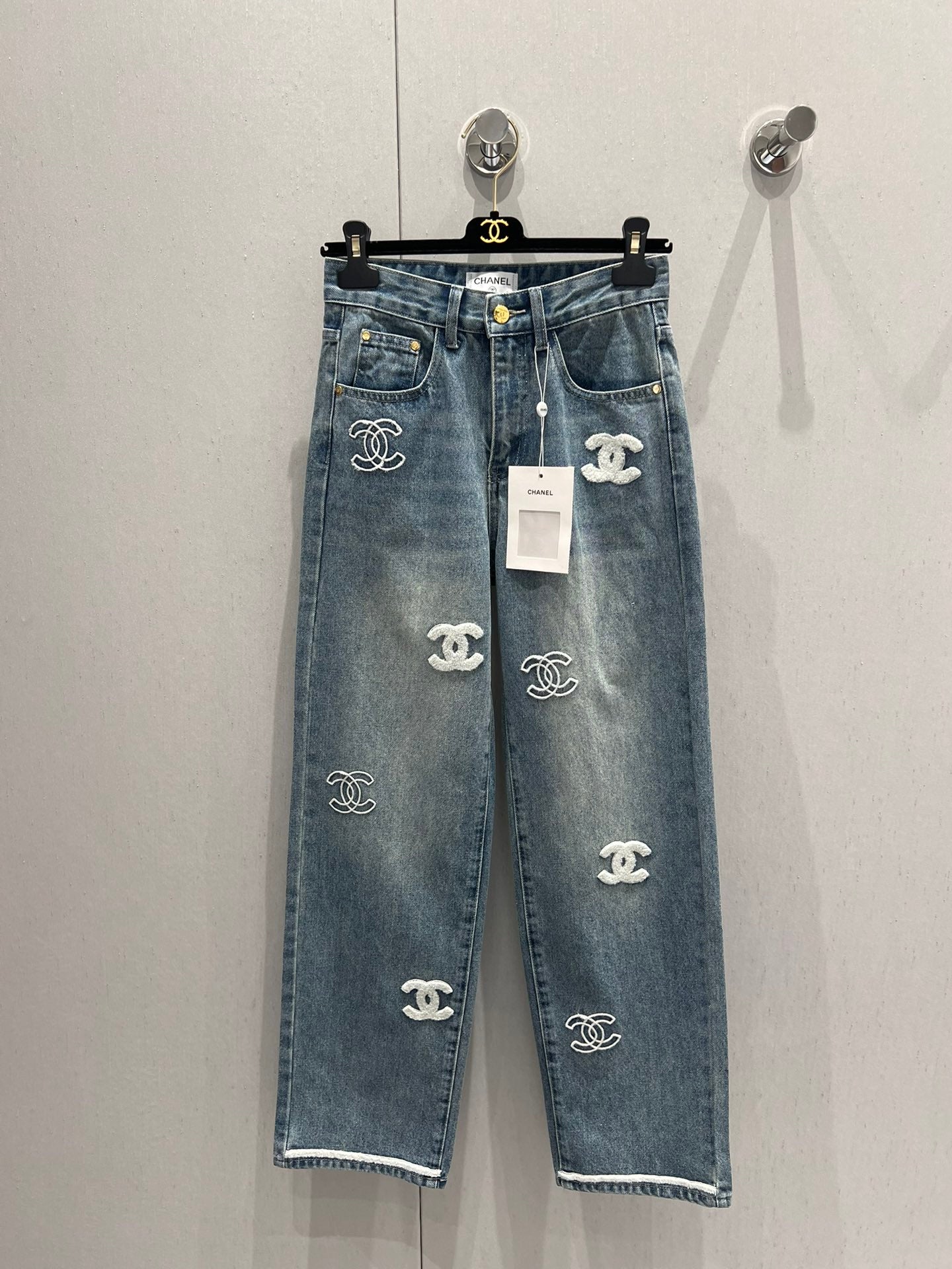 CC Logo Pant Blue Denim Fabric